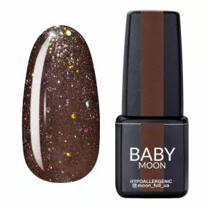 Гель лак BABY Moon Dance Diamond №014 (темный бежевый с разноцветным глиттером), 6 мл
