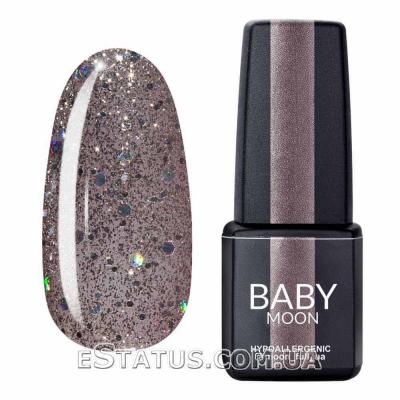 Гель лак BABY Moon Dance Diamond №016 (сріблясто-бежевий з різнобарвним глітером), 6 мл