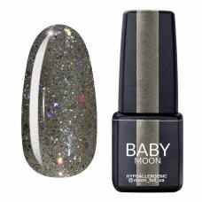 Гель лак BABY Moon Dance Diamond №021 (серебристо-оливковый с разноцветным глиттером, 6 мл