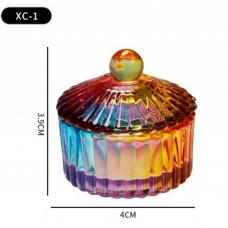 Скляний стаканчик із кришечкою для косметичних засобів XC-1, (форма кругла)