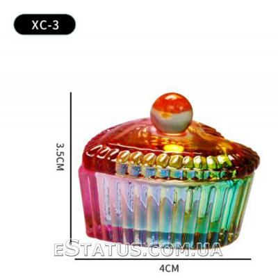 Скляний стаканчик з кришечкою для косметичних засобів XC-3 (форма серця)