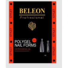 Верхні форми (типси) Beleon для нарощування полігелем (акрігелем) "Stylet", 120 шт/уп.