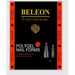 Верхние формы (типсы) Beleon для наращивания полигелем (акригелем) "Stylet", 120 шт./уп.