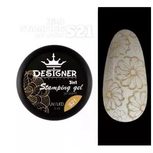 Гель-краска Designer Stamping Gel Pain S21 3в1 для стэмпинга, аэропуффинга и росписи (цвет золото), 5 мл