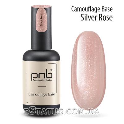 Камуфлирующая каучуковая база PNB, Silver Rose (серебристо-розовая), 17 мл