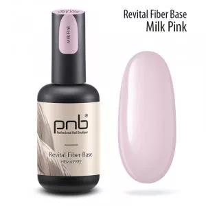 Восстанавливающая база с нейлоновыми волокнами Revital Fiber Base PNB, Milk Pink (003), HEMA FREE (молочно-розовая), 17 мл