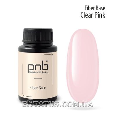 База з нейлоновими волокнами PNB Fiber Base, Clear Pink (прозоро-рожева), 30 мл