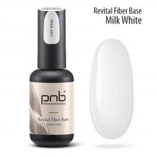 Відновлююча база з нейлоновими волокнами Revital Fiber Base PNB, Milk White, HEMA FREE, 8 мл (молочно-біла)