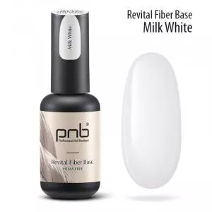Восстанавливающая база с нейлоновыми волокнами Revital Fiber Base PNB, Milk White (002), HEMA FREE, 8 мл (молочно-белая)