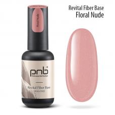 Восстанавливающая база с нейлоновыми волокнами Revital Fiber Base PNB, Floral Nude, HEMA FREE (теплый розово-нюдовый), 8 мл