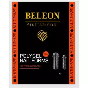 Верхние формы (типсы) Beleon для наращивания полигелем (акригелем) "Multishape", 120 шт./уп.