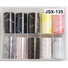 Набор широкой фольги для дизайна ногтей "JSX-135", 10 шт.