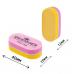 Двусторонний мини-бафик для шлифовки ногтевой пластины 100/180 грит, (овал розовый с желтым)