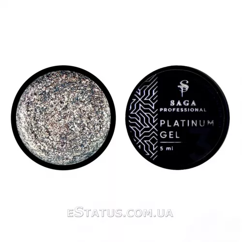 Гель для дизайна Saga Professional Platinum Paint 04 (серебро), 5 мл