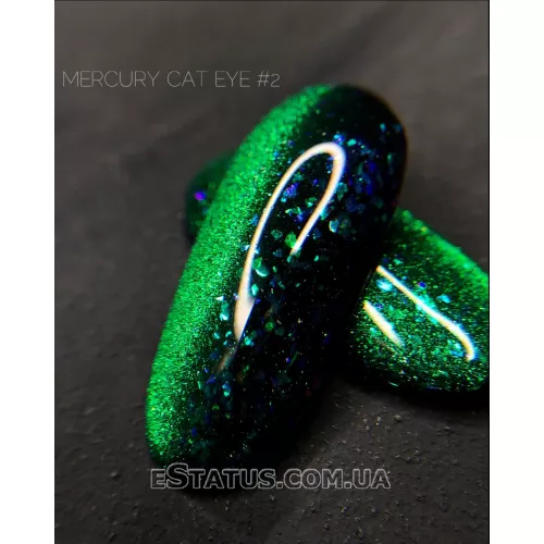 Гель-лак Котяче око з частинками потали Crooz Cat Eye Mercury №2, 8 мл