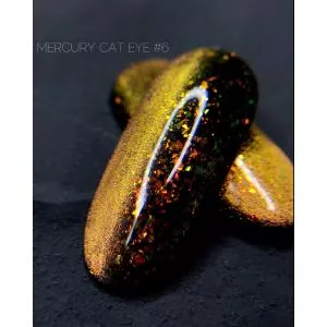 Гель-лак Кошачий глаз с частичками потали Crooz Cat Eye Mercury №6, 8 мл