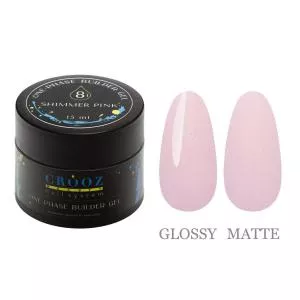 Гель для нарощування Builder Gel від ТМ Crooz №8 Shimmer Pink, 15 мл