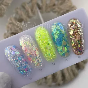Гель Saga Galaxy glitter Gel №16, 8 мл - Фото 2