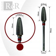 Насадка для фрезера твердосплавна RcR 29 "Кукурудза" (насічка червона), 6 мм
