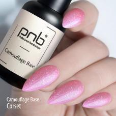 Камуфлирующая база с поталью, Camouflage Base Corset pink with potal PNB (розовая), 8 мл