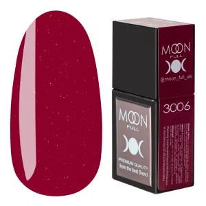 Цветная База Moon Full Amazing Color Base №3006 (малиново-красный с мелким шиммером), 12 мл
