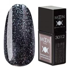 Цветная База Moon Full Amazing Color Base №3012 (черно-синий с мелким шиммером и блестками), 12 мл