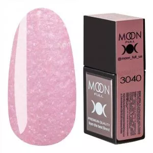 Цветная База Moon Full Amazing Color Base №3040 (розовый с шиммером и блестками), 12 мл