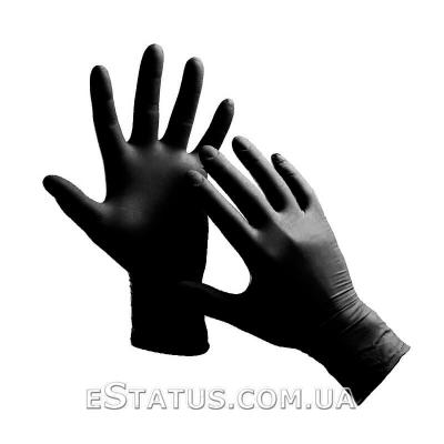 Перчатки нитриловые размер M (без пудры), черные, 100 шт.