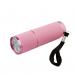 УФ светодиодный фонарик для маникюра (от батареек) для экспресс сушки, цвет розовый