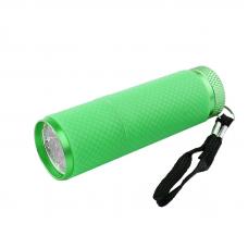 УФ светодиодный фонарик для маникюра (от батареек) для экспресс сушки, цвет зеленый