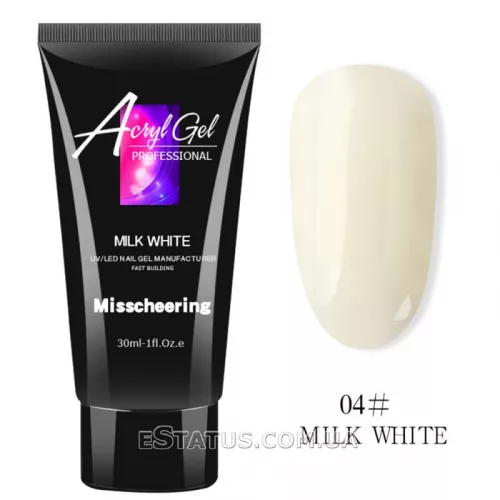 Полигель/Poly gel Misschering №04 milk white (молочный), 60 мл Полигель/Poly gel Misschering №04 milk white (молочный), 60 мл