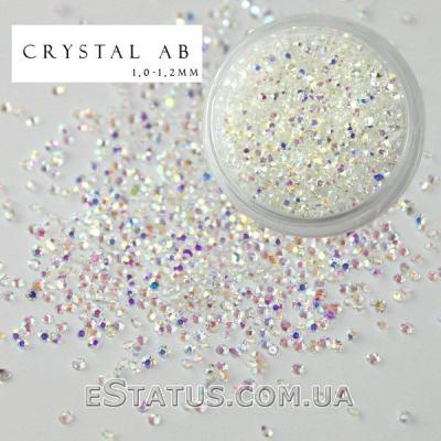 Хрустальная крошка Crystal AB Nila Pixie 1.2mm AB, 1000 шт./банка