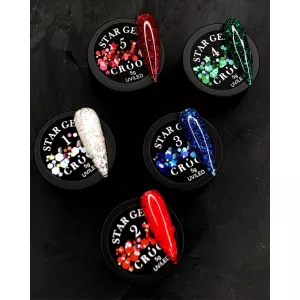 Гель Crooz Star Gel №01 для дизайна (микс белых и конфетти на прозрачной основе), 5 мл Гель Crooz Star Gel №01 для дизайна (микс белых и конфетти на прозрачной основе), 5 мл - Фото 1