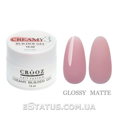 Гель для наращивания Creamy Builder Gel Crooz №3 (нежно-розовый), 15 мл