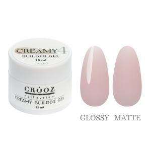 Гель для наращивания Creamy Builder Gel Crooz №4 (серо-молочный), 15 мл