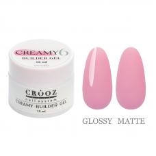 Гель для наращивания Creamy Builder Gel Crooz №6 (лилово-розовый), 15 мл