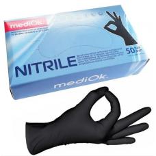Перчатки нитриловые размер L (без пудры), черные, 100 шт.