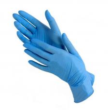Перчатки нитриловые размер L (без пудры), голубые, 100 штук
