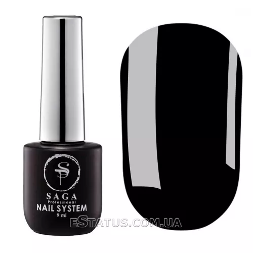 Топ для гель-лака без липкого слоя цветной Saga TOP Black, 8мл