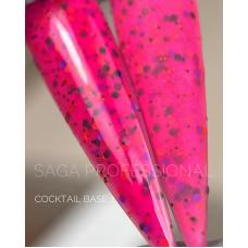 SAGA professional COCTAIL BASE 02 (ярко-розовый с хлопьями), 13 мл