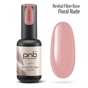 Восстанавливающая база с нейлоновыми волокнами Revital Fiber Base PNB, Floral Nude, HEMA FREE (теплый розово-нюдовый), 17 мл