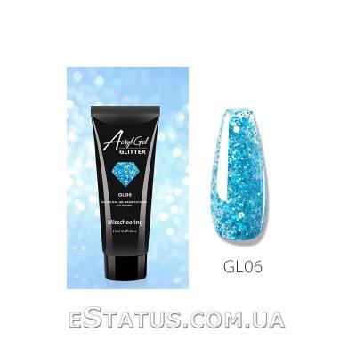 Полигель/Polygel Misschering Glitter GL-06, 15 мл