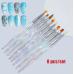 Набір пензлів – для гелю, акрилу, омбре, розпису та дизайну нігтів – з прозорою ручкою хамелеон, 8шт./уп.