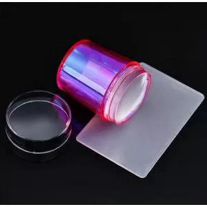 Набор для стемпинга Nail Art Stamper, штамп и пластина (цвет розовый голографик) 