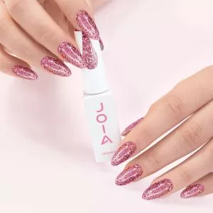 Гель-лак JOIA Vegan 128 (розовый с блестками), 6 мл