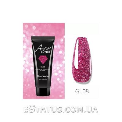 Полігель/Polygel Misschering Glitter GL-08, 15 мл