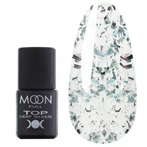 Moon Full Top Leaf Silver (топ без липкого слоя для гель лака с поталью), 8 мл