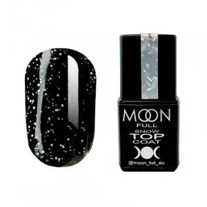 Moon Full Snow Top Coat (топ для гель лака без липкого слоя с шиммером), 8 мл