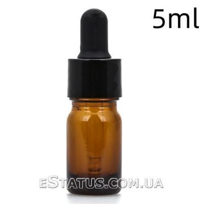Флакон косметический с пипеткой (стекло коричневое), 5 мл