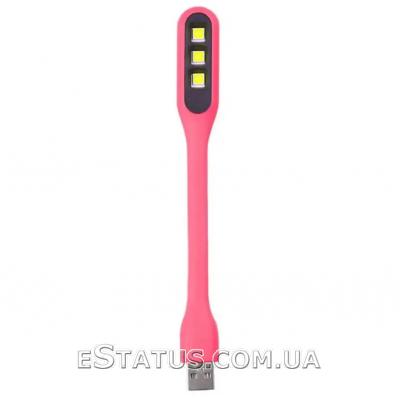 Портативная LED лампа для сушки ногтей, гелевых типсов, верхних форм, декора на гибкой ножке, на 6 Вт, USB, (цвет розовый)